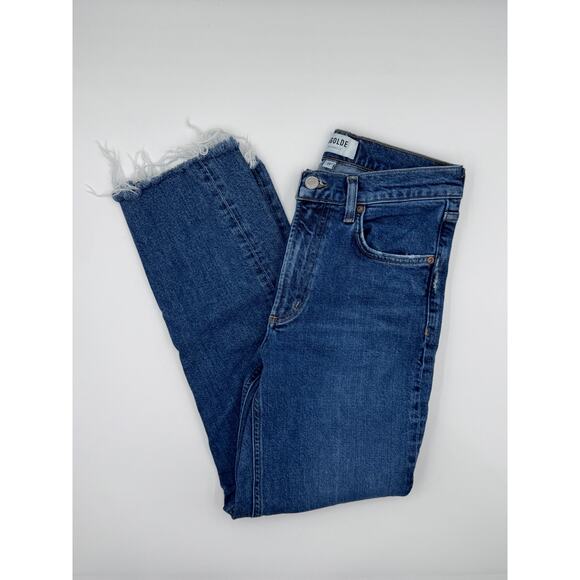 Agolde Womens Straight Leg Denim Jeans Raw Hem - Picture 1 of 5